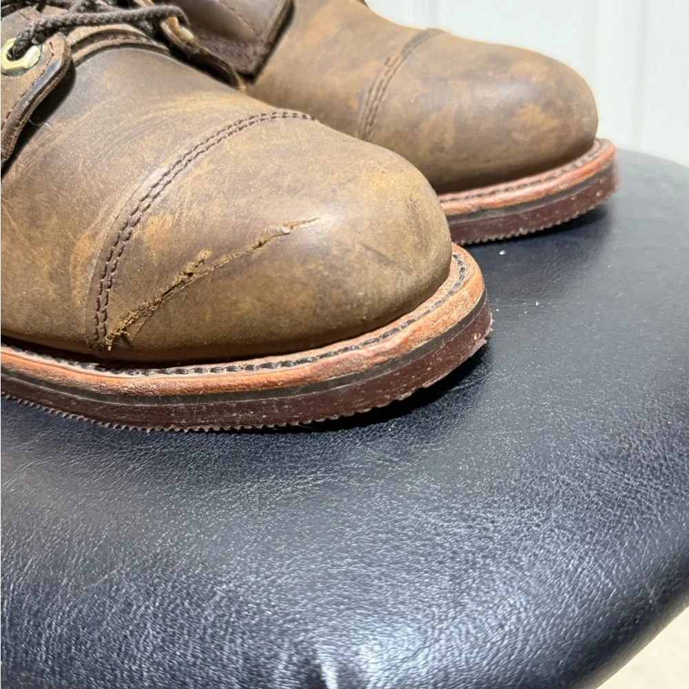 Chippewa LLBean Katahdin Iron Works Engineer Cap Toe Boots Brown Men’s 8.5 D